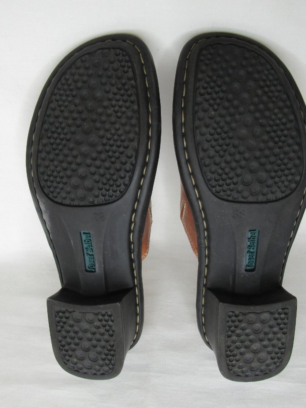 Josef Seibel Brown Leather Slip On Open Toe Mules Women's 38 7 7.5 - Picture 7 of 9